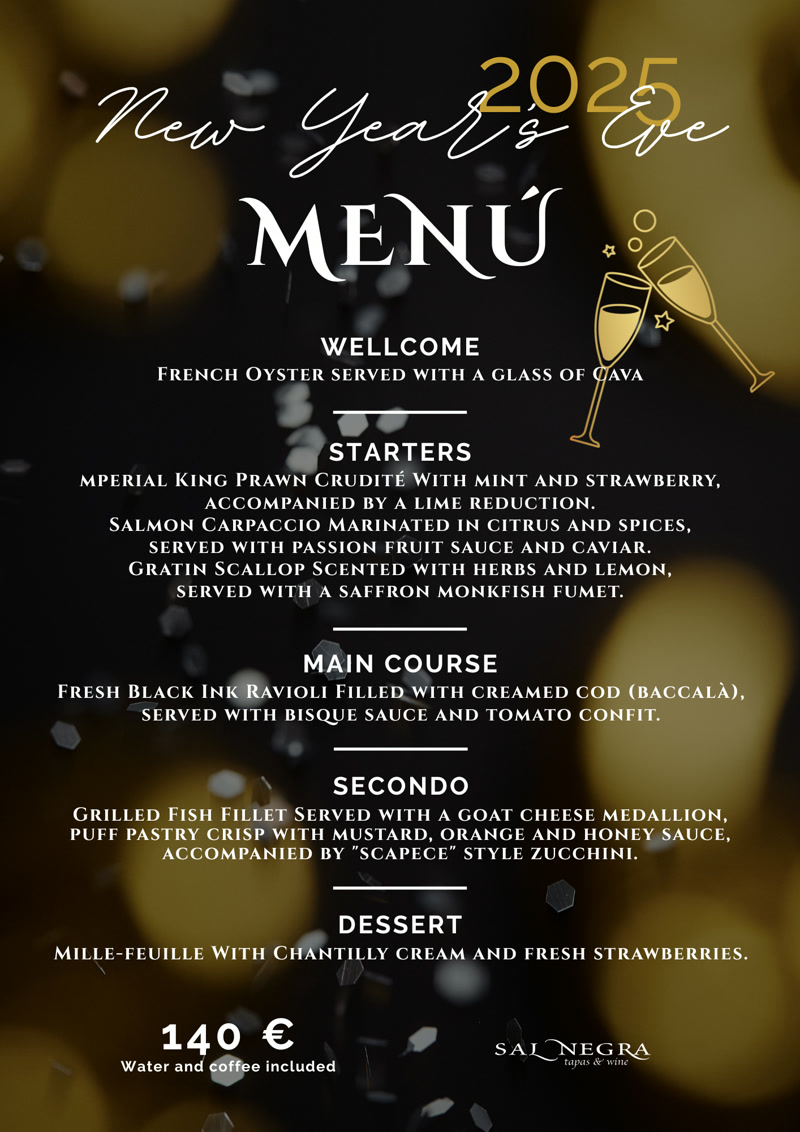 New Years Eve Menu 2025 - English
