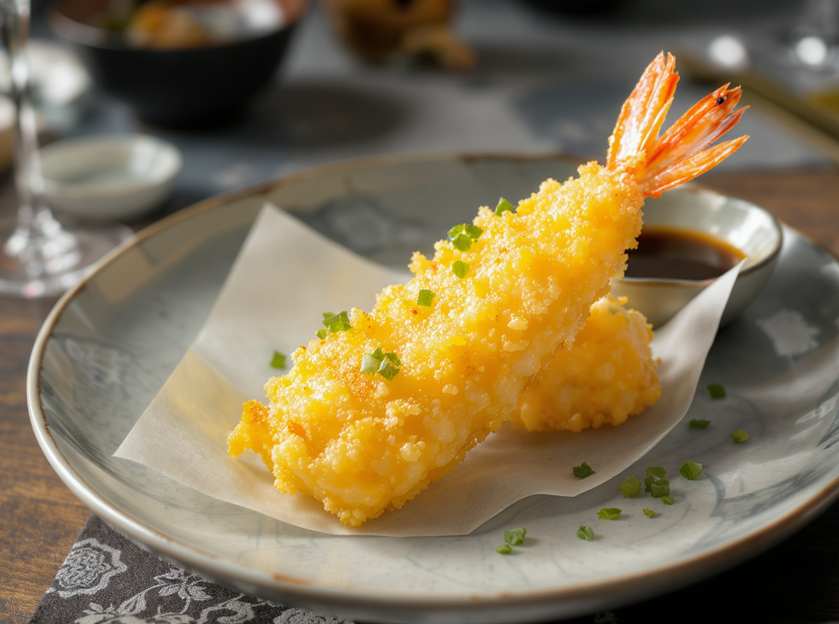 Langostinos en tempura