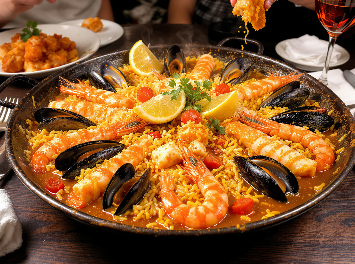 Paella de pescado y mariscos Sal Negra